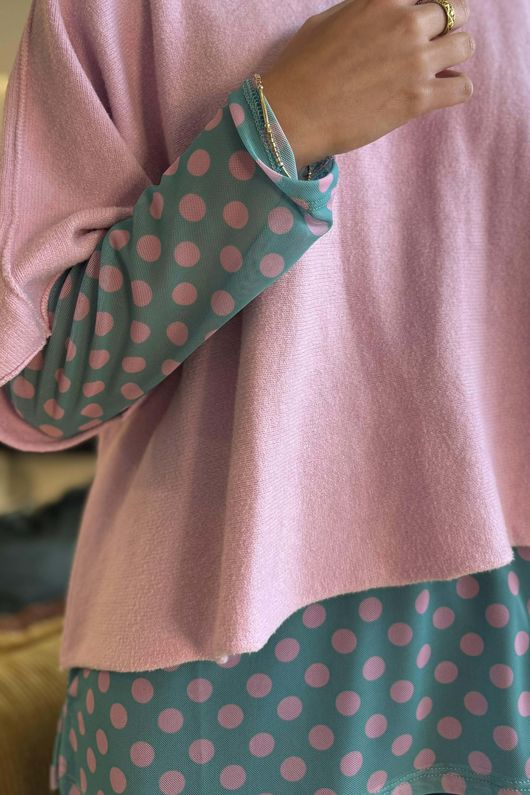 Bobby Mesh Layering Top Dopamine Dot Seafoam Foxglove /7